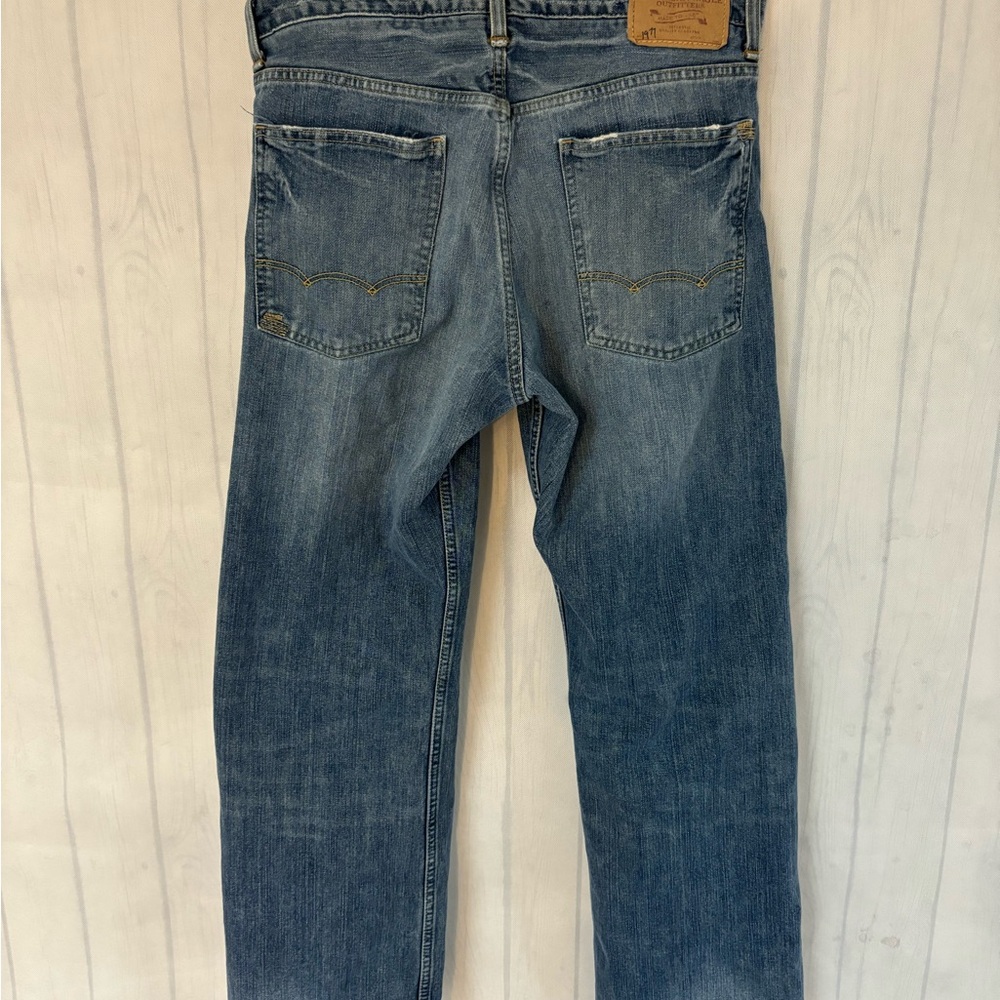 American Eagle Mens 31/30 Relaxed Straight Leg Jeans Medium Wash Blue De… - Picture 8 of 16